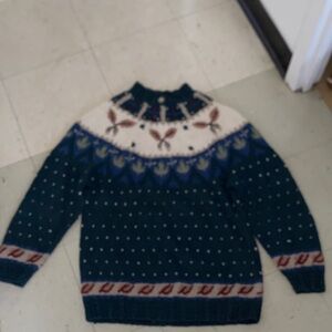 PRIDES LANDING RAMIE WOOL BLEND NORDIC SWEATER LARGE